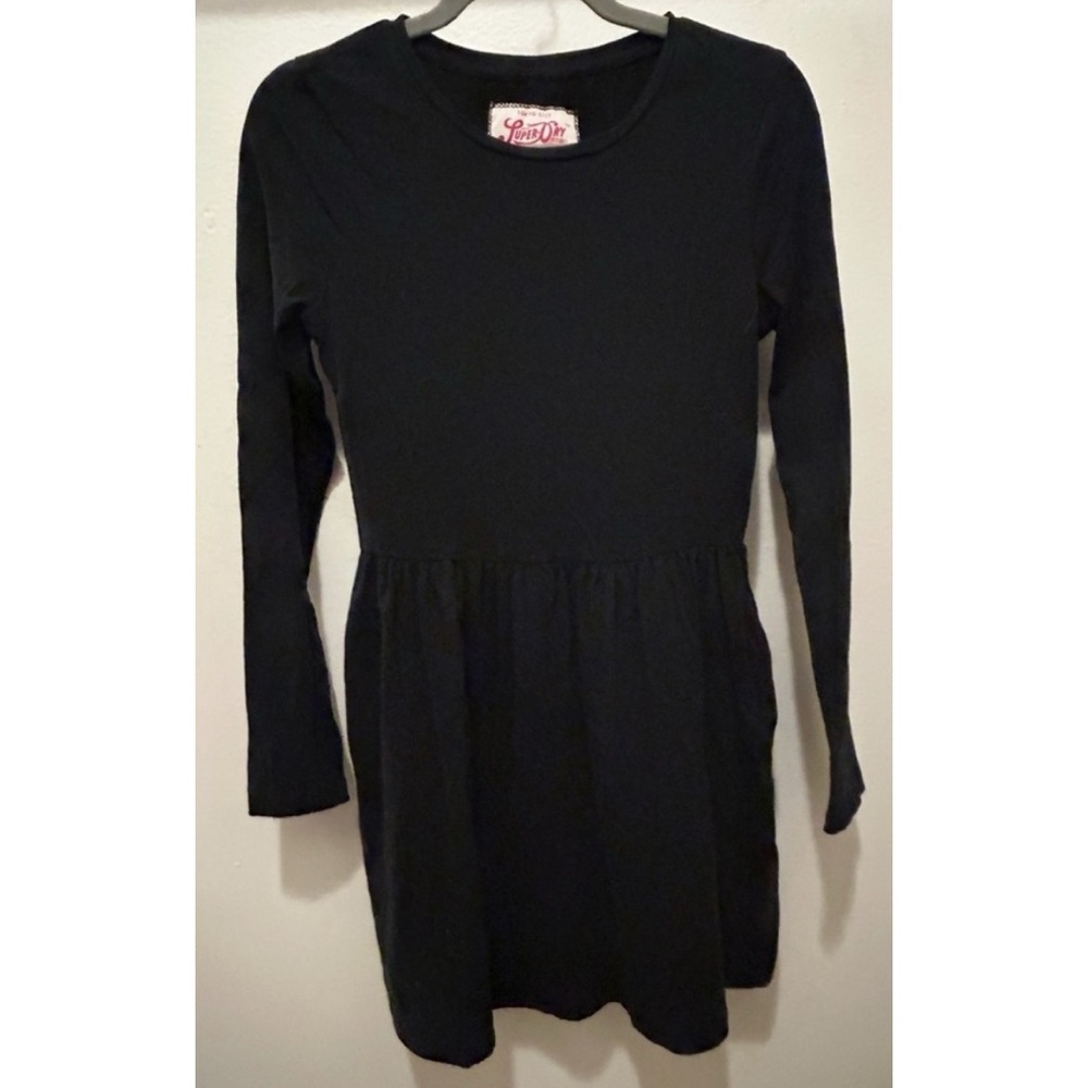 SUPERDRY Babydoll Mini Dress Long Sleeve Black